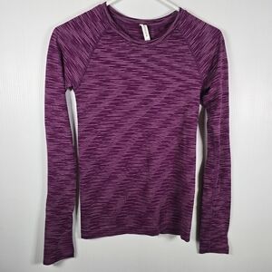 NWOT Athleta Momentum Spacedye Long Sleeve Berry Blast Athletic Top Size XS